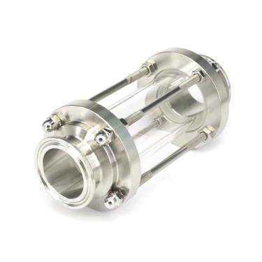 Imagem de Fit Tube OD 38 mm Tri Clamp 3.8 cm 304 Vidro de visão de fluxo de encaixe de aço inoxidável para fermentação caseira