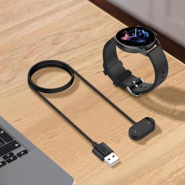 Imagem de Carregador compatível com Amazfit GTR 4, GTR 3, GTR 3 Pro, GTS 3, GTS 4, T-Rex 2, cabo de carregamento, suporte de suporte para smartwatch