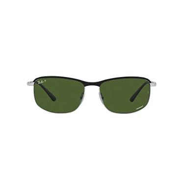 Imagem de Óculos de Sol Ray-Ban Polarizado 0RB3671CH 9144P1 Tam 60 / Preto/Prata - Lentes Verde