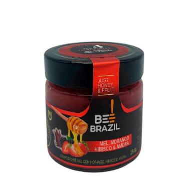 Imagem de Composto de Mel Morango Amora Hibisco Bee Brazil  250g