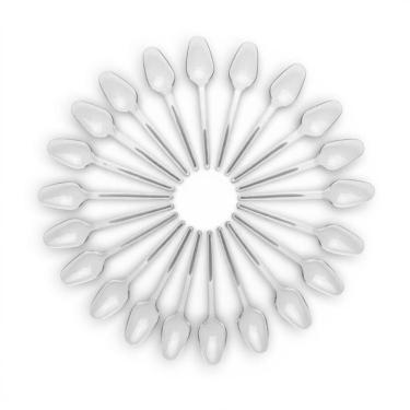 Imagem de Kit 200 Mini Colher Transparente 8Cm Descartável Brigadeiro