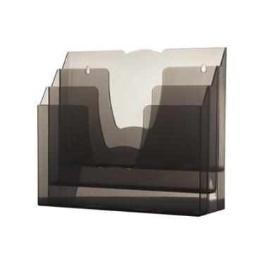 Imagem de Nicho organizador de Escritório com 1, 2 ou 3 Baias Versátil para Mesas Portas e Paredes para Home Office, Casa e Escola, Organiza Documentos e Objetos Pequenos(Fumê,1 Baia)