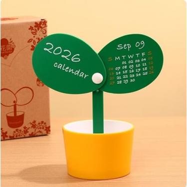 Imagem de Calendário 2026, calendário para mesa - organizador em forma de botão - suporte de caneta para calendário de mesa