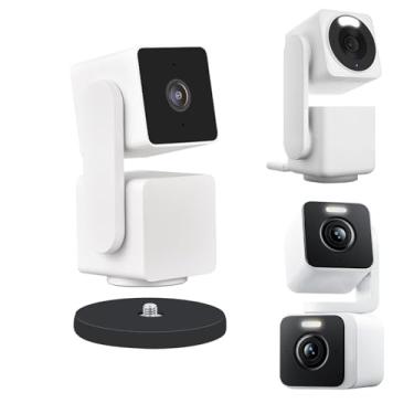 Imagem de Suporte magnético para câmera compatível com WYZE Cam Pan V3, câmera de segurança WYZE Cam Pan V2 e mais câmeras com rosca de 1/10.2 cm, base magnética revestida de borracha, 1 pacote