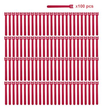 Imagem de 100 UNIDADES de Cabos Fixação Reutilizáveis Cintas para Computador Microfone Alto-Falante Guitarra TV Nylon Organização Casa e Escritório Fáceis Usar