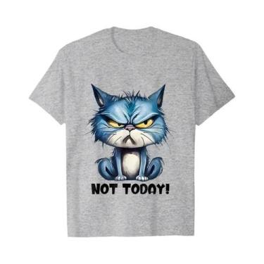 Imagem de Camiseta Feminina Sarcástica Com Gato Enfadonho, Camiseta Engraçada Pa