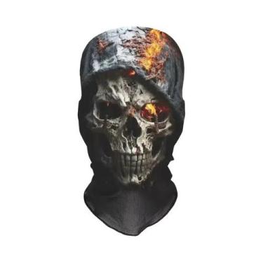 Imagem de Máscara De Esqueleto Assustadora Para Halloween, Capuz De Malha Elásti