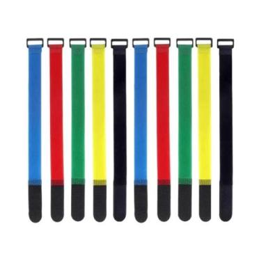 Imagem de Fita Mágica De Nylon Reutilizável 10 Peças, Fitas De Gancho E Laço Aut