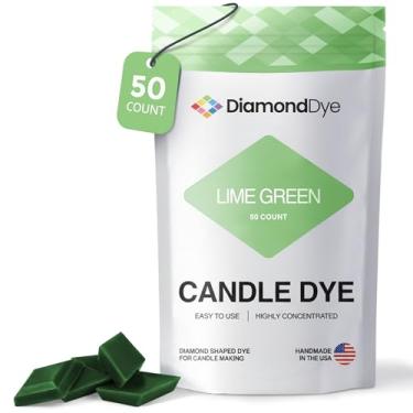 Imagem de Tinta de vela verde limão – Feito nos EUA – Corantes premium – Altamente concentrado – Cores populares para parafina ou cera de soja – Ótimo para profissionais ou amadores – 50 chips de tinta