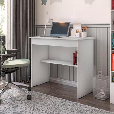 Imagem de Escrivaninha Compacta e Charmosa com Gaveta para Home Office e Estudos (Branco)