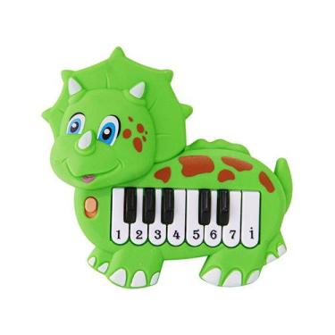 Imagem de Teclado Infantil Musical Piano Dinossauro Brinquedo Bebê Didático Verd