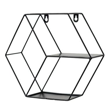 Imagem de Prateleiras de canto para decoração de parede usando soldagem + processo de pintura, prateleira de armazenamento de metal, prateleiras flutuantes montadas na parede, suporte de armazenamento para