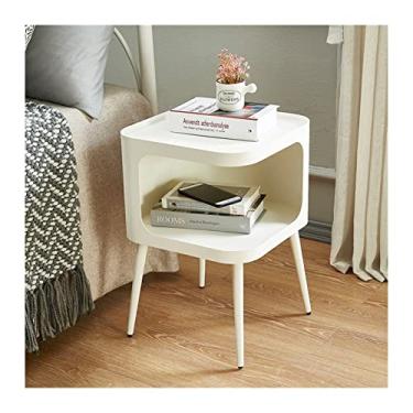 Imagem de Mesa de cabeceira simples moderna mesa de centro de ferro forjado fosco quarto multicolorida grande espaço de armazenamento mesa de cabeceira mesa de cabeceira (cor: 1) (4)