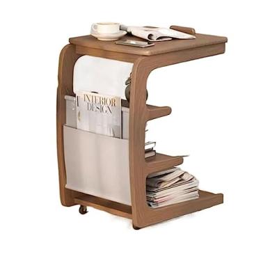 Imagem de Organizador de armazenamento compacto moderno de 4 andares, carrinho utilitário móvel, mesa lateral de sofá para sala de estar, carrinho de cozinha/embaixo da mesa com rodas giratórias simples