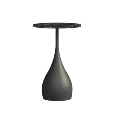 Imagem de Mesa de centro redonda moderna de metal para sofá, mesa lateral pequena para sala de estar, quarto, leite, chá, cafeteria, pequena mesa redonda simples (preto)
