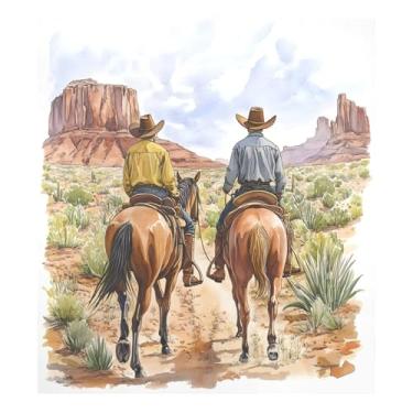 Imagem de Qilmy Capa de ímã de lava-louças cowboy do deserto norte-americano 58 x 66 cm capas decorativas de geladeira para porta frontal adesivo de folha magnética para máquina de lavar louça painel de