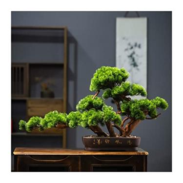 Imagem de Bonsai artificial, árvore de bonsai artificial, decoração de plantas falsas, árvore em vaso, plantas artificiais para casa, escritório, jardim, mesa, decoração zen, árvore de bonsai artificial