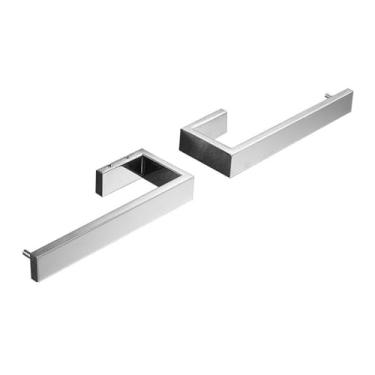 Imagem de Rack de armazenamento de chuveiro pacote com 2 barras de toalha de banheiro, suporte de toalha de mão adesivo, barra de toalha de aço inoxidável escovado dourado sem perfuração cabide de toalha