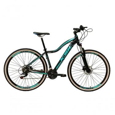 Imagem de Bicicleta Feminina Aro 29 Ksw Mwza Alumínio 24v Câmbios Shimano Garfo Com Trava No Ombro - Preto/azul Tam.15
