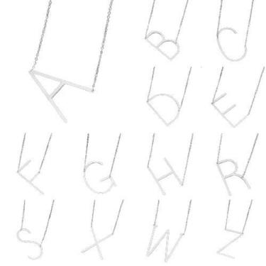 Imagem de Colar Prateado Letra O Delicado E7332