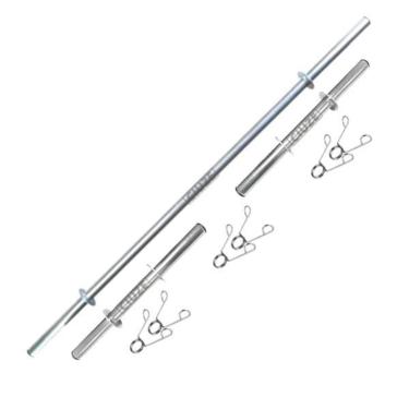 Imagem de Kit de Barras Ocas para Halteres e Supino 40cm e 120cm com Presilhas-Unissex