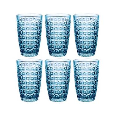 Imagem de Conjunto de Copos L`Hermitage Chevalier em Vidro Azul 355ml - 6 Peças