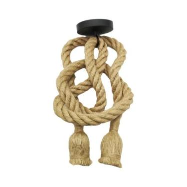 Imagem de Luminária Pendente Retro De Corda De Cânhamo E27, Lâmpada Suspensa Par
