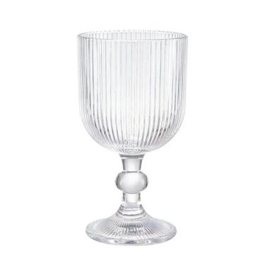 Imagem de Taça De Vidro Transparente Canelada 380ml Em Casa Tem