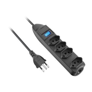 Imagem de Protetor de Linha - 4 Tomadas 2P +T Fusível Chave Liga/Desliga 1,5M