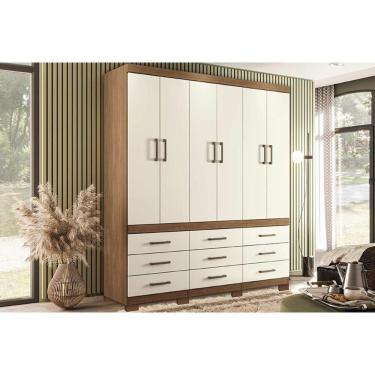 Imagem de Guarda Roupa Casal 6 Portas E 9 Gavetas C- Pés Star 6.9 Jatobá-areia - Santos Andirá