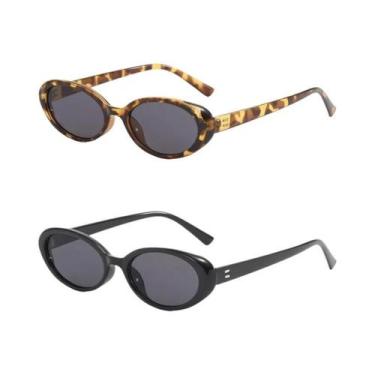 Imagem de Óculos De Sol Femininos Pequenos Em Forma De Elipse Multicoloridos UV4