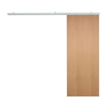 Imagem de Porta De Correr Verniz Com Kit Alumínio Branco - 210x90