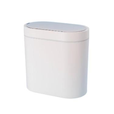 Imagem de Lixeira automática de plástico 6L Oval Oikos Branca - Ou