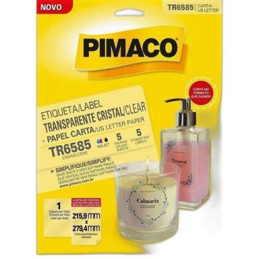 Imagem de Etiqueta Carta Transp Cristal 5Fls 215X279Mm Cx Com 05 - Pimaco