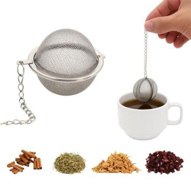 Imagem de 4 Infusores Cha Coador Inox Difusor Peneira Corrente Bolinha - Fx