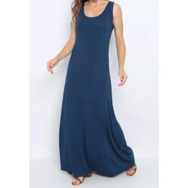Imagem de Vestido Maria Paes Longo de Bolso Marinho-Feminino