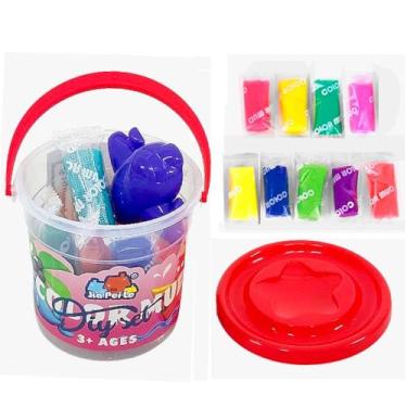 Imagem de Baldinho de Massinha Infantil Maleta 9 Massas 1 Acessórios - Goal Kids