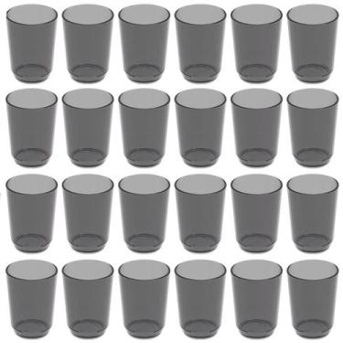 Imagem de Conjunto 24 Copos Crippa 500ml Plástico Fumê Suco Água Bebidas Escolar