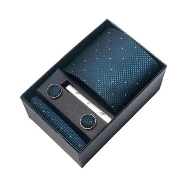 Imagem de Conjunto De Abotoaduras E Gravata Borboleta Marrom Paisley 8 Cm Com Le