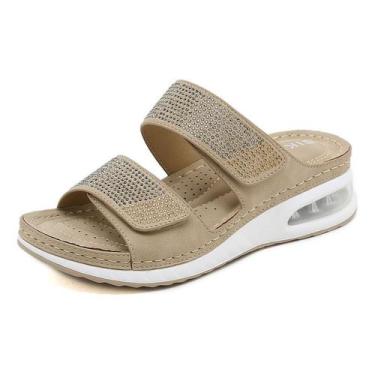 Imagem de Sapatos casuais com almofada de ar inferior, salto alto, tamanho plus 