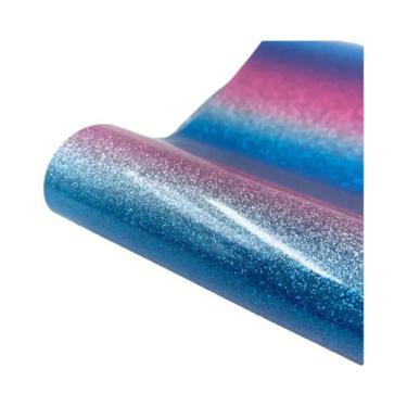 Imagem de Vinil De Transferência Térmica PU HTV Com Glitter Em Cores Sortidas Pa