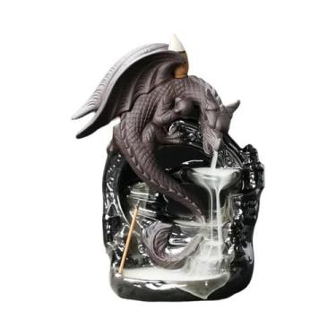 Imagem de Queimador De Incenso Vintage De Cerâmica Com Dragão Para Decoração De 