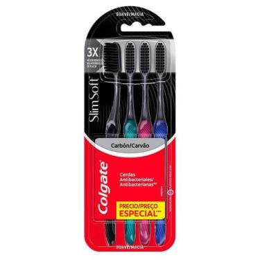 Imagem de Escova Dental Colgate Slim Soft Black 4 Unidades