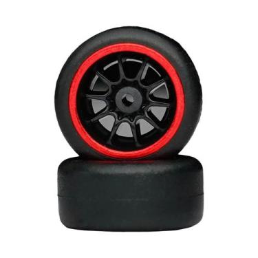 Imagem de Rodas Pretas E Vermelhas Com Aro 164 Para Carro Modelo Diecast, Com Pn