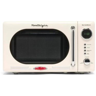 Imagem de Forno micro-ondas de bancada Nostalgia retrô marfim, 700W, display digital LED, 12 programas, 20L, modelo NRMO7IVY6A, 110V