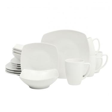 Imagem de Aparelho de Jantar com 16 Peças em Porcelana Serve 4 Pessoas, Gibson Home Zen, Branco