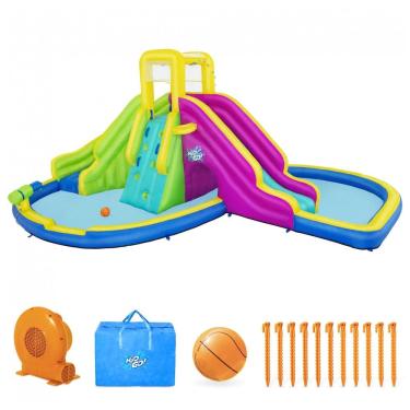 Imagem de Parque Aquático Inflável até 107 kg com 2 Escorregadores, Parede de Escalada e Pulverizadores de Água, Bestway, Colorido