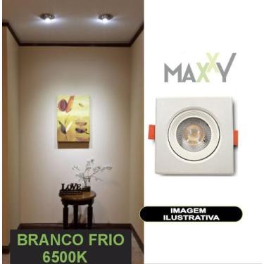 Imagem de Kit 5 Spot Quadrado Led 5w Frio (6500K) - Maxxy