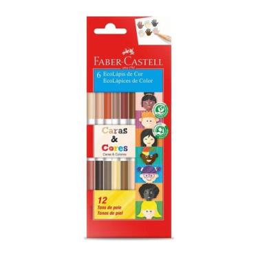 Imagem de Lapis de Cor Faber Castell Bicolor Tons de Pele 12 Cores