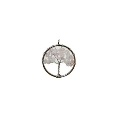 Imagem de Pingente de Pedra Natural Arvore da Vida Quartzo Rosa - Sol De Lotus